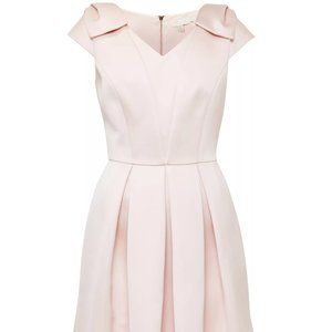 Ted Baker Poliee Bow Detail Pleated Dress, Pink